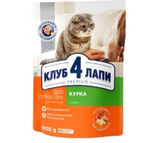 Сухой корм для взрослых котов Premium Adult Cats Chicken с курицей 900 г Клуб 4 лапы