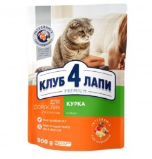 Корм для котів Клуб 4 лапи С4Р Premium сухий курка 900 г Premium