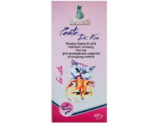 Паста для котов Modes Paste Dr.KIS Hairball для выведения шерсти из желудка 50 г ModeS