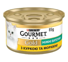 Корм для котов Gourmet Gold нежные биточки курица с морковкой 85 г Purina