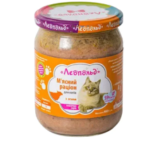 Корм для котов Мясной рацион паштет с ягненком  460 г Леопольд