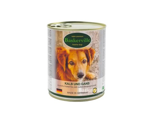 Корм для собак телятина с мясом гуся  800 г Baskerville
