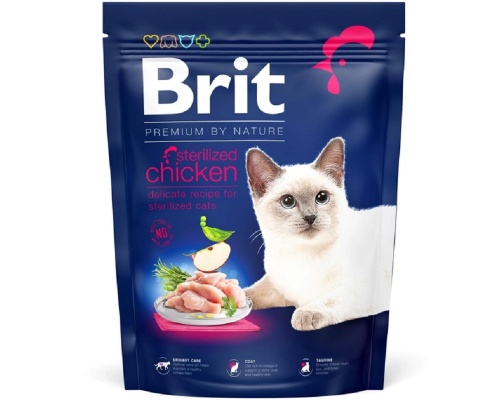 Сухой корм для стерилизованых котов Cat Sterilised Chicken с курицей 1,5 кг Brit Premium