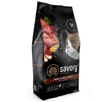 Сухой корм для котов с чувствительным пищеварением Adult Cat Sensitive Digestion Fresh Lamb & Turkey из свежего мяса ягненка и индейки 2 кг Savory