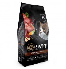 Корм Сейворі SAVORY сухий для котів з чутливим травленням зі свіжим ягням та індичкою 2кг 30082