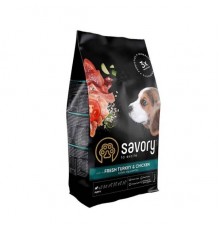 Корм для щенков Сейвори SAVORY сухой всех  пород индейка и курица 1 кг