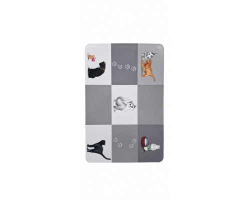 Коврик под миску Трикси Trixie Patchwork, серый, 44×28 см