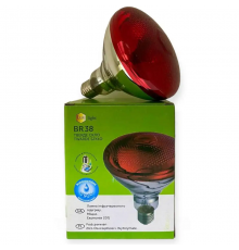 Лампа ІК 100 W 240 V LuxLight PAR38 тверде скло червона Китай