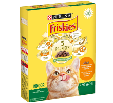 Сухой корм для котов живущих в помещении Friskies Indoor Cats с курицей индейкой и овощами  270 г Purina