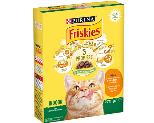 Корм д/кот Фрискис INDOOR курица индейка овощи 270 г