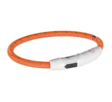 Ошейник д/соб светящ TRIXIE USB силикон оранж L-XL 65cм/7мм/ 12705
