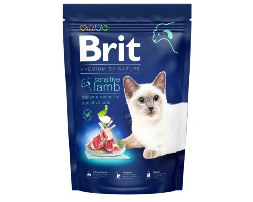 Сухий корм для котів з чутливим травленням Cat Sensitive Lamb з ягнятком 1,5 кг Brit Premium