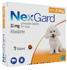 Таблетки жевательные для собак 2-4 кг NexGard от блох и клещей  №3 Merial