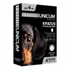 Краплі від бліх і кліщів на холку Унікум преміум Unicum premium для собак до 4 кг №3 