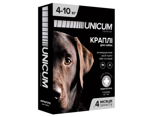 Капли на холку Unicum Рremium от блох и клещей для собак 4-10 кг №3 Unicum