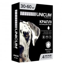 Краплі від бліх і кліщів на холку Унікум преміум Unicum premium для собак 30-60 кг №3 