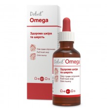 Капли для собак и кошек Dolvit Omega витамины для здоровья кожи и шерсти 50 мл Dolfos