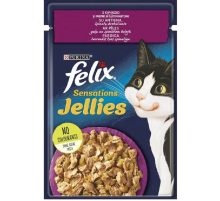 Корм для котов Felix Sensations Jellies с уткой и шпинатом в желе 85 г Purina