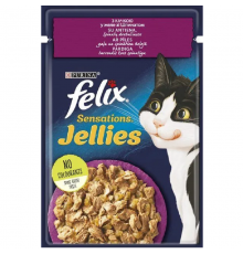 Корм для котов Felix Sensations Jellies с уткой и шпинатом в желе 85 г Purina
