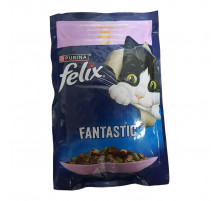 Корм для котов Felix Fantastic с форелью и зелеными бобами в желе  85 г Purina