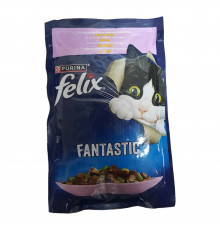 Вологий корм для котів та кішок  Felix Fantastic з фореллю та зеленими бобами в желе павуч 85 г