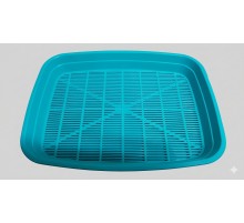 Туалет для котов и кошек Light №1 с сеткой 34.5х26х5 см бирюзовый Природа