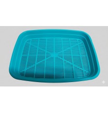 Туалет для котов и кошек Light №1 с сеткой 34.5х26х5 см бирюзовый Природа