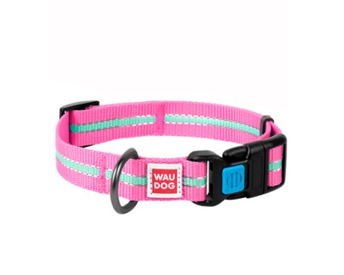 Ошейник WAUDOG Nylon светонакопительный розовый 20мм х 24-40см COLLAR/ 45637