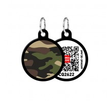 Адресник WAUDOG Smart ID с QR-паспортом Камо круг диаметр 25 мм черный 0625-0102-01