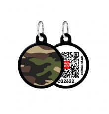 Адресник WAUDOG Smart ID с QR-паспортом Камо круг диаметр 25 мм черный 0625-0102-01