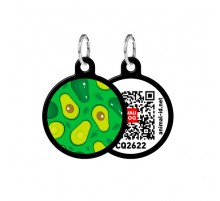 Адресник WAUDOG Smart ID с QR-паспортом Авокадо круг диаметр 25 мм черный 0625-0048-01