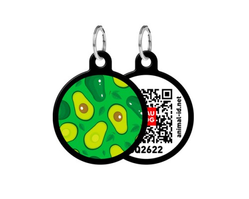 Адресник WAUDOG Smart ID с QR-паспортом Авокадо круг диаметр 30 мм черный 0630-0048-01