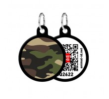 Адресник WAUDOG Smart ID с QR-паспортом Камо  круг диаметр 30 мм 0630-0102-17