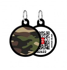 Адресник WAUDOG Smart ID с QR-паспортом Камо  круг диаметр 30 мм 0630-0102-17