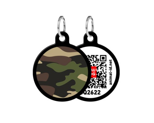 Адресник WAUDOG Smart ID с QR-паспортом Камо  круг диаметр 30 мм 0630-0102-17