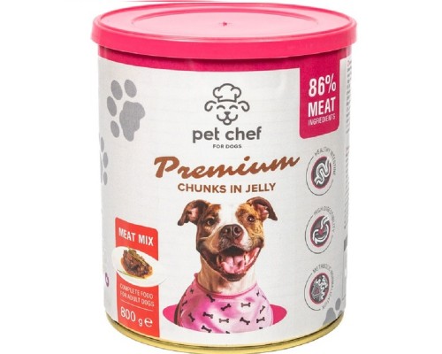 Корм для взрослых собак Pet Chef паштет мясное ассорти 800 г Pet Chef