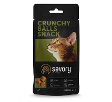 Лакомство для котов Cats Snacks Crunchy Balls для взрослых привередливых кошек, шарики с кошачьей мятой, 60 г SAVORY