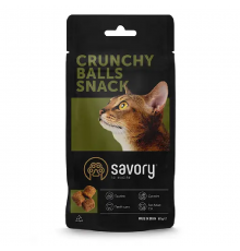 Лакомство для котов Cats Snacks Crunchy Balls для взрослых привередливых кошек, шарики с кошачьей мятой, 60 г SAVORY