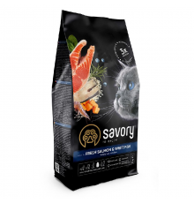 Сухий корм для дорослих котів Gourmand Fresh Salmon & White Fish зі свіжим лососем і білою рибою 2 кг Savory