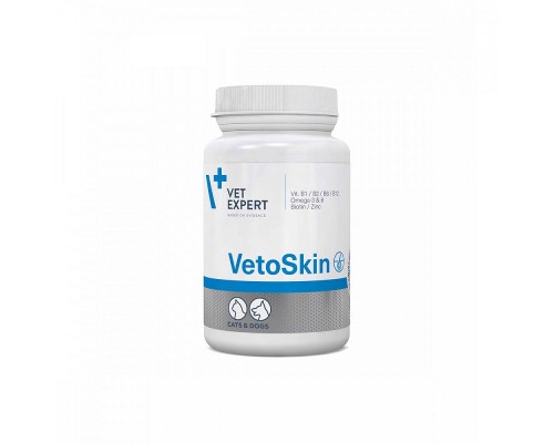 Пищевая добавка VetoSkin для здоровья кожи и шерсти кошек и собак 90 капсул VetExpert