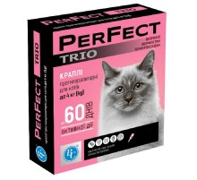 Капли для котов до 4 кг Perfect Trio от блох и клещей 1 пипетка 0,6 мл №3 Ветсинтез срок 03.2026