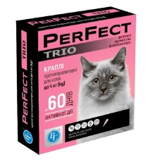 Краплі для котів до 4 кг Perfect Trio від бліх і кліщів 1 піпетка 0,6 мл Ветсинтез термін 03.2026