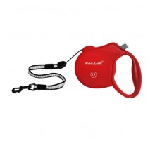 Рулетка Collar control  12 кг 5 м со светоотражающей лентой трос красная  81103