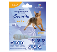 Капли для котов до 4 кг Security 0,5 мл от внешних и внутренних паразитов №1 Healthy Pet