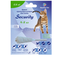 Капли для котов 4-8 кг Security 0,8 мл от внешних и внутренних паразитов №1 Healthy Pet