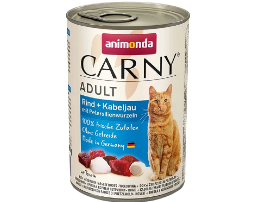 Корм для котов Carny с говядиной треской и корнем петрушки 400 г Animonda
