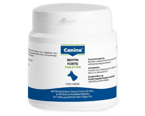Канина вітаміни для собак BIOTIN FORTE 100 г 30 таб інтенсивний курс для хутра 101 092