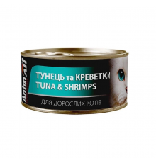 Корм для котов ANIMALL Тунец с креветками в нежном желе 85 г