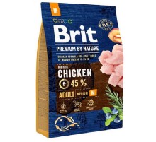 Сухой корм для собак от 10 до 25 кг Dog Adult М с курицей 3 кг Brit Premium
