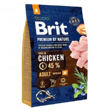 Сухой корм для собак от 10 до 25 кг Dog Adult М с курицей 3 кг Brit Premium